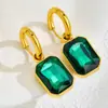 Nuevos Pendientes de Acero Inoxidable de Moda Europea y Americana Más Vendidos con Diamantes Cuadrados, Joyería para Mujer de Estilo Sencillo de Nicho, Pendientes para Mujer al por Mayor