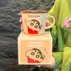 Taza de Cerámica de Crayon Shin Taza de Agua Escala Linda para Niños Taza para Café Desayuno Regalo de Cumpleaños para Pareja
