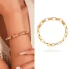 Pulsera de Cadena Geométrica de Circonita Transfronteriza Europea y Americana Simple de Moda Joker Pulsera Lujo Ligero Joyería de Gama Alta Venta al por Mayor para Mujeres