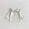 Vestido Colete de Bolinhas Novo para Bebê Menina Outono, Vestido Estiloso com Laço e Babado, Conjunto de Camisa Base