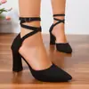Invierno 2025 Nuevo Estilo Hueco Versátil Simple y Elegante Hebilla Tacones Altos Directo del Fabricante, Nuestros Zapatos de Mujer Transfronterizos
