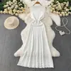 Vestido de Tricô sem Mangas com Pérolas, Moda Socialite Europeia e Americana, Em Estoque, Vestido Longo Slimming com Ajuste na Cintura, Transfronteiriço para Mulheres
