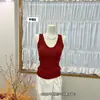 Camiseta sin mangas de lino-algodón estilo coreano con cuello redondo, cómoda, alta elasticidad, color liso, corte ajustado, tirantes anchos, con copas 28128