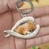 Estación independiente colgante para llave de coche transfronterizo llavero exquisito acrílico creativo lindo perro animal colgante para mochila