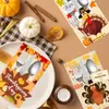 Decoración de Escritorio Transfronteriza de Nuevo Otoño para Acción de Gracias Creativo Pavo Calabaza Set de Cubiertos de Papel Suministros para Fiestas