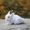 Conejo de imitación, conejo blanco tumbado, artesanías de piel de conejo, accesorios decorativos para fotografía, adornos de conejo para el hogar, modelo animal de conejo