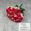 Flores artificiales personalizadas para bodas, flores artificiales de rosa de 18 cabezas para decoración del hogar, ramo de novia de seda