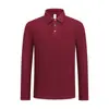 Camisa Polo Waffle de Fleece Dupla Face Manga Longa uniforme para grupo de trabalho cor sólida estilo masculino, pode ser impressa ou bordada