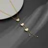 Directo de fábrica acero inoxidable simple lujo ligero color joyería acero de titanio chapado en oro de 18k en stock venta al por mayor traje de joyería mujeres