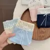 Roupa íntima 10A Antibacteriana Feminina Estilo Preppy Combinando Cores Categoria Pequena Fresca Algodão Bebê 16cm Calcinha Feminina Estendida