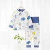Conjunto de Ropa Interior para Bebé Primavera y Otoño Algodón Puro Cintura Alta Protección de Vientre Conjunto con Solapa Parcial Ropa de Otoño para Niños Pantalones de Otoño Ropa para el Hogar