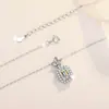 Collar con Colgante de Moissanita Corte Esmeralda Forma de Botella de Perfume Cadena para Clavícula Ins Estilo Frío Sentido de Diseño de Nicho Plata de Ley 925