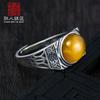 Anillo Retro Personalizado de Plata Esterlina 925 Soporte Vacío para Mujer Incrustado con Cera de Abeja Jade Turquesa Anillo para Hombre y Mujer Soporte Soporte Vacío 10*12