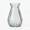Vaso de vidro de grande capacidade com padrão de diamante para hidroponia de mesa, alto apelo estético, sensação de luxo, disponível para atacado
