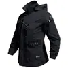 Roupa de trabalho estilo militar para primavera e outono, modelagem solta, multi-bolsos, vestuário protetor durável, jaqueta masculina plus size, roupa de trabalho