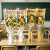 Nuevo ramo de girasol de lana tejida de un solo tallo muñeca de ganchillo, un regalo creativo y práctico para maestros en el Día del Maestro