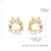 Brincos de Coroa de Borboleta Simples Estilo Coreano Luo Chen, Design de Nicho Doce e Fresco, Brincos Elegantes Cravejados com Zircônia