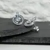 Brincos de prata esterlina S925, brincos de moissanita femininos, brincos redondos com fecho de bolsa, brincos transversais femininos, 1 quilate, cor D, brincos de diamante mosane