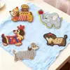Parche de Bordado Adhesivo de Doble Cara Pegatina de Tela Perro Dachshund Lindo Pegatina de Tela Bordada DIY Bolsa Pegatina de Parche para Cachorro