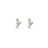 Pendientes Franceses Simples y Frescos de Perla Barroca y Diamante Diseño de Nicho Lujo Ligero Versátiles para Viajar al Trabajo Pendientes Venta al por Mayor