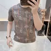 2026 Nueva Camiseta de Manga Corta con Bloques de Color para Hombre Verano Personalidad Casual Holgada Tendencia Top Camiseta