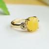 Anillo de Ámbar Natural Aiyu Anillo de Dedo de Cera de Miel Joyería Estilo Antiguo Femenino Fábrica Venta al por Mayor Dropshipping S3120407