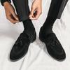 Zapatos de Cuero Británicos para Hombre Estilo Coreano de Moda Elevadores Internos Antivellón Zapatos Tipo Mocasín Slip-on Perezosos Casuales Mocasines con Borlas