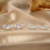 Aretes de Hoja de Verano de Plata Esterlina Aretes de Perla Francesa para Mujer Plata 925 Estilo K Estilo de Lujo Accesible Aretes de Nicho Día de San Valentín
