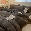 Juego de Cama Antiestático de Leche Polar Cuatro Piezas Engrosado Polar Coral Felpa de Doble Cara Funda Nórdica Sábana de Franela Juego de Tres Piezas