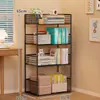 Estante Móvel de Livros, Rack de Armazenamento de Lanches de Múltiplas Camadas de Chão, Carrinho de Brinquedos Integrado Montado na Parede, Rack de Armazenamento de Arquivos para Escritório