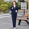 2026 Novo Conjunto Casual Elegante de Duas Peças para Primavera para Mães e Mulheres de Meia-Idade Terno de Alta Qualidade Redutor de Idade 50 Anos