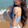 Pegatinas de Tatuaje de Mariposa Azul, Impermeables, de Larga Duración, Lavables, de Alto Valor Estético, Frescas y Elegantes, para Niñas, No Reflectantes en Muñeca y Clavícula