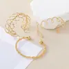 Pulsera Trenzada de Alambre de Acero Retorcido de Acero Inoxidable Abierta Ajustable Corazón Redonda Joyería para Mujer Brazalete