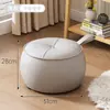 Banqueta para Cambiar Zapatos en la Entrada, Taburete Redondo de Madera Maciza Estilo Lujo Ligero, Taburete Bajo Doméstico de Cuero, Taburete para Sala de Estar, Mesa de Café para Sofá, Taburete Calabaza