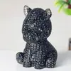 Enfeites Decorativos de Resina para Escritório e Sala de Estar, Postura Sentada Transfronteiriça Decoração de Mesa com Pedras de Cristal Naturais, Figura de Cavalo Decoração para Casa