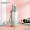 Termo de Acero Inoxidable de Doble Capa 316 con Forma de Bala, Alto Valor Estético, Color Degradado, Separación de Té y Agua, Regalo Portátil