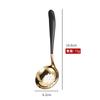 Lua Nova Aço Inoxidável 304 Espessado Doméstico Colher de Sopa Escorredor Banho de Ouro Louça Colher Dividida Colher Comum Colher Colher Colher Colher