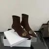 Nuevas Botas Elegantes de Punta Fina 2025 Moda Terciopelo Botón Tacón de Aguja Alto Botas de Invierno y Otoño para Viajes de Trabajo para Mujeres