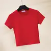 Camiseta de Manga Corta con Cuello Medio y Ombligo al Aire para Mujer, Camiseta Interior de Verano Ajustada con Ombligo al Aire, Top Deportivo de Color Puro de Manga Corta de Cintura Alta