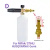 Comercio Exterior Transfronterizo Suministro Directo Botella Spray de Espuma Mingou Pa Máquina de Limpieza de Alta Presión Lavadora de Autos Boquilla de Pistola de Spray de Espuma Completamente de Cobre