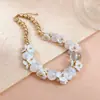 Collar de flor de cuentas acrílicas estilo vacacional transfronterizo europeo y americano, cadena para la clavícula bohemia, accesorio dulce y elegante para mujer