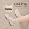 Zapatos Deportivos Mary Jane Plateados Augusden para Mujer 2026 Otoño Nuevos Planos con Velcro Zapatos de Entrenamiento Alemán para Ballet