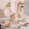 Tazón de Cerámica Jingdezhen Personalizado de Alta Temperatura Bajo Esmalte Estilo Francés Crema En relieve Tazón para el Hogar Plato