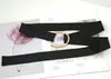 Versión coreana de hebilla de doble argolla grande, cinturón de lona simple de color sólido, traje de mujer, camisa larga, suéter decorativo para cubrir la cintura, punto