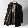 Abrigo para Hombre Otoño e Invierno Nuevo Cuello Bufanda Largo Medio Negocios con Forro Polar Engrosado Abrigo de Chenilla Abrigo de Cachemira Visón Dorado