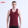 Chaleco sin costuras para hombre, corte ajustado, cuello redondo, seda de hielo, ajustado, de hombro ancho, chaleco deportivo fresco de base, chaleco de cuello redondo para hombre