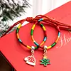 Pulseiras Coloridas de Natal, Pequenos Presentes de Decoração de Natal para Crianças, Pulseiras Trançadas de Natal Fofas, Ajustáveis