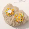 Estilo Fresco de Verano Color Mori Combinación de Colores Perla Flor Margarita Clip Lateral DIY Pendientes Zapatos con Agujero Zapatos de Gelatina Zapatos Accesorios de Flor