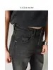 Calça Jeans Reta de Cintura Alta Preta e Cinza para Mulheres, Calça Larga Solta de Comprimento Total, Novo Estilo de Primavera, Emagrecedora, Versátil, Casual e Fashion