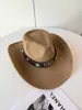 Cinturón de cuero retro americano, sombrero de vaquero, artículo popular transfronterizo, unisex, adecuado para actividades al aire libre, proporciona protección solar y es un sombrero de jazz elegante